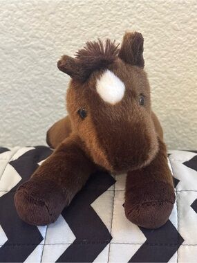 Aurora Flopsie Dark Brown Plush Horse